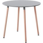 Ronde table de salle � manger scandinave diam�tre 80cm moderne style nordique en bois, gris - h. j wedoo ...