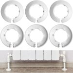 Rosace de radiateur, 6 pices, blanc,  50 mm intrieur, 81. 5 mm extrieur, 14 mm hauteur, cache - tuyaux ...