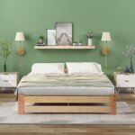 Rosahqnda - lit futon en bois massif, 140x200 cm, avec tête de lit et sommier à lattes, naturel (livraison ... Rosahqnda - lit futon en bois massif, 140x200 cm, avec tête de lit et sommier à lattes, naturel (livraison ...