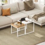 Rosahqnda - table basse moderne, ensemble de 2 tables basses, tables gigognes, tables basses carrées, ... Rosahqnda - table basse moderne, ensemble de 2 tables basses, tables gigognes, tables basses carrées, ...
