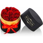 Roses conserves rouges dans une bote  fleurs taille petit  la main vraies fleurs ptales ternels, ...