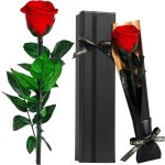 Rose eternelle pr�serv�e, fleur rouge noel cadeau femme, idee cadeaux anniversaire noel femme pour elle, ...