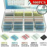 500pcs cosses electriques souder gaine thermortractable, thermortractables souder bout  bout seal ...