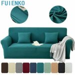 Housse de canap 2 place lastique extensible pais doux fit cyan 145 - 185cm