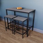 Roslyn ensemble table de bar 2 places avec tabourets meuble de cuisine et salle à manger h 90 x l 100 ... Roslyn ensemble table de bar 2 places avec tabourets meuble de cuisine et salle à manger h 90 x l 100 ...