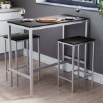 Roslyn ensemble table de bar 2 places avec tabourets meuble de cuisine et salle à manger h 90 x l 100 ... Roslyn ensemble table de bar 2 places avec tabourets meuble de cuisine et salle à manger h 90 x l 100 ...