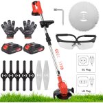 650w coupe bordure sans fil 21v, dbroussailleuse  batterie brushless avec 2 batteries 2. 0ah, 8000rpm, ...