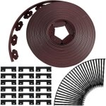 Bordure de jardin en plastique 40 mtres avec 120 piquets d'ancrage bordurette de pelouse flexible bordure ...