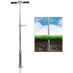 Rosvola sonde de sol de 105 cm, sonde d'�chantillonnage de sol en acier inoxydable avec p�dale et sacs ...