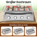 R�tissoire � gaz � 4 br�leurs - barbecue � gaz - barbecue de table au propane - en acier inoxydable - ...