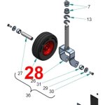 Roue diam�tre 210 mm pour faucheuse frontale peruzzo scorpion tracteur kubota