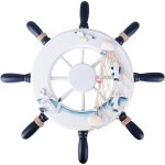 Roue de bateau  gouvernail en bois pirate avec filet de poche coquillage dcoration marine dcoration ...