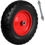 Roue de brouette increvable 400 8 noir rouge humberg