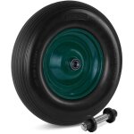 Roue de brouette - meso - 4. 80 / 4. 00 - 8 - rouge / noire - anti - crevaison - jante acier - 200kg