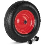 Roue de brouette - meso - noir - 400x8 - pneu, jante acier, roulement 20mm + axe