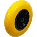 Roue de brouette pu, jaune / noir 400 mm Roue de brouette pu, jaune / noir 400 mm