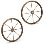 Roues de chariot en bois 75 cm lot de 2 decor rustique
