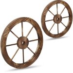 Roues d�coratives en bois, lot 2, d�coration jardin, terrasse, roue chariot rustique, style far west, ...