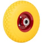 Roue diable / remorque - meso - 3. 00 - 4 - jaune / rouge - pu increvable - jante m�tal