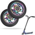 Roues de trottinette, 2 pcs roue trottinette freestyle, roues de trottinette pro stunt 100mm avec roulements ...