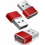 Serbia - rouge - adaptateur usb c fem vers usb a mle 3 pack, converter c charger cable pour apple watch ...