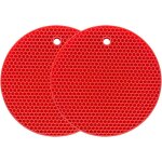 (rouge) dessous de plat en silicone multifonction r�sistant � la chaleur jusqu'� 240 �c, manique, imperm�able, ...
