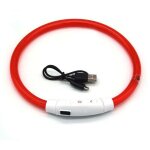 Rouge , led collier lumineux chien rechargeable et longueur ajustable, collier chien lumineux avec 3 ...