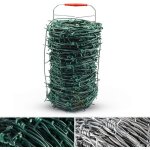 Rouleau de fil barbel� polyvalent de 50 m pour cl�ture p�turage, plastifi� vert