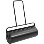 Rouleau à gazon à pousser de jardin noir 63 l fer et acier Rouleau à gazon à pousser de jardin noir 63 l fer et acier