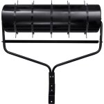 Rouleau de jardin et de pelouse � tirer avec pinces a�rateur noir 63 l en fer cfw261991