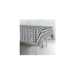 Edm - rouleau de nappe en toile cir�e blanc et noir en pvc et tissu non tiss� 140cm 25m exma