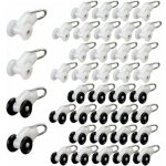 Rouleaux planeur de rideau 40 pices crochet pergola rail rouleaux de rail de rideau roue de poulie en ...