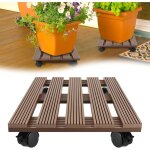 Rouleau de plantes, dessous de pots en wpc, plateau roulant pour fleurs avec roues 360, rouleau pour ...