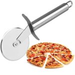 Roulette  pizza, coupe - pizza en acier inoxydable, coupe - pizza super tranchant avec poigne antidrapante, ...