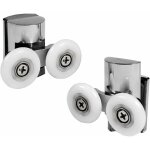 Roulettes pour porte de douche , haut et bas, 23mm, galets coulissants - lot de 2 pices