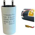 Condensateur 3, 5 �f ? gamme c + professionnelle ? � cosses faston 2, 8 mm ? pour moteurs monophas�s ...
