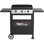 Royal gourmet - plancha a gaz sur chariot - 3 brleurs puissance 7. 5kw, plaque amovible de surface cuisson ...