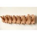 Porte manteau mural bois, patere murale, 100% naturel de haute qualit, 6 crochets retractables, design ...
