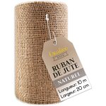 Ruban chemin de table jute 20cm x 10m beige naturel pour mariage Ruban chemin de table jute 20cm x 10m beige naturel pour mariage