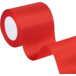 Ruban satin rouge 8 cm x 22 m - id�al pour d�corations et emballages de no�l - ahlsen