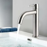 Rubinetto, rubinetto singolo per acqua fredda in acciaio inox spazzolato g1 / 2, rubinetto per lavello, ...