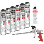 Rubson pack de 6 mousses expansives whiteteq pistolable 750ml + nettoyant foamcleaner 929 500ml penosil ...