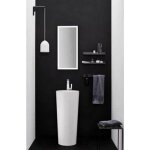 Lave main totem cylindre - cramique blanc - 39x83 cm - star