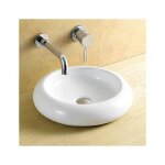 Rue du bain - vasque pour salle de bain ronde - céramique blanche - 46 cm - galaxie Rue du bain - vasque pour salle de bain ronde - céramique blanche - 46 cm - galaxie