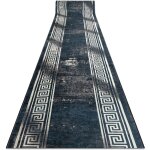 Rugsx - tapis de couloir antid�rapant lotus grecco 23593 graphite / gris lavable 120cm grey 120x300 cm ...