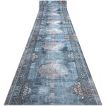 Rugsx - tapis de couloir antidrapant lotus rosette 47050 gris lavable 80cm grey 80x300 cm
