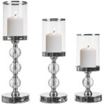 Ruhhy glamour set de 3 bougeoirs argent� transparent
