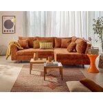 Lisa design - rune - canap� d'angle droit 4 places en velours textur� - rouille