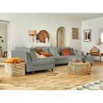 Lisa design - rune - canapé panoramique d'angle gauche - 7 places - en tissu bouclette - gris Lisa design - rune - canapé panoramique d'angle gauche - 7 places - en tissu bouclette - gris