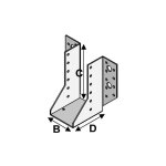 Sabot de charpente  ailes extrieures (p x l x h x p) 80 x 76 x 152 x 2, 0 mm - fixtout